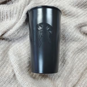 Starbucks Matte Black Logo Traveler Coffee Tumbler
